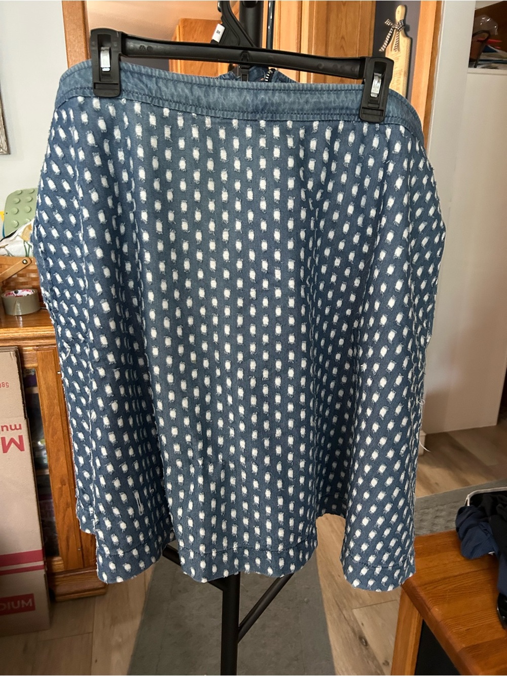 Lane Bryant Blue and White Printed A-Line Skirt